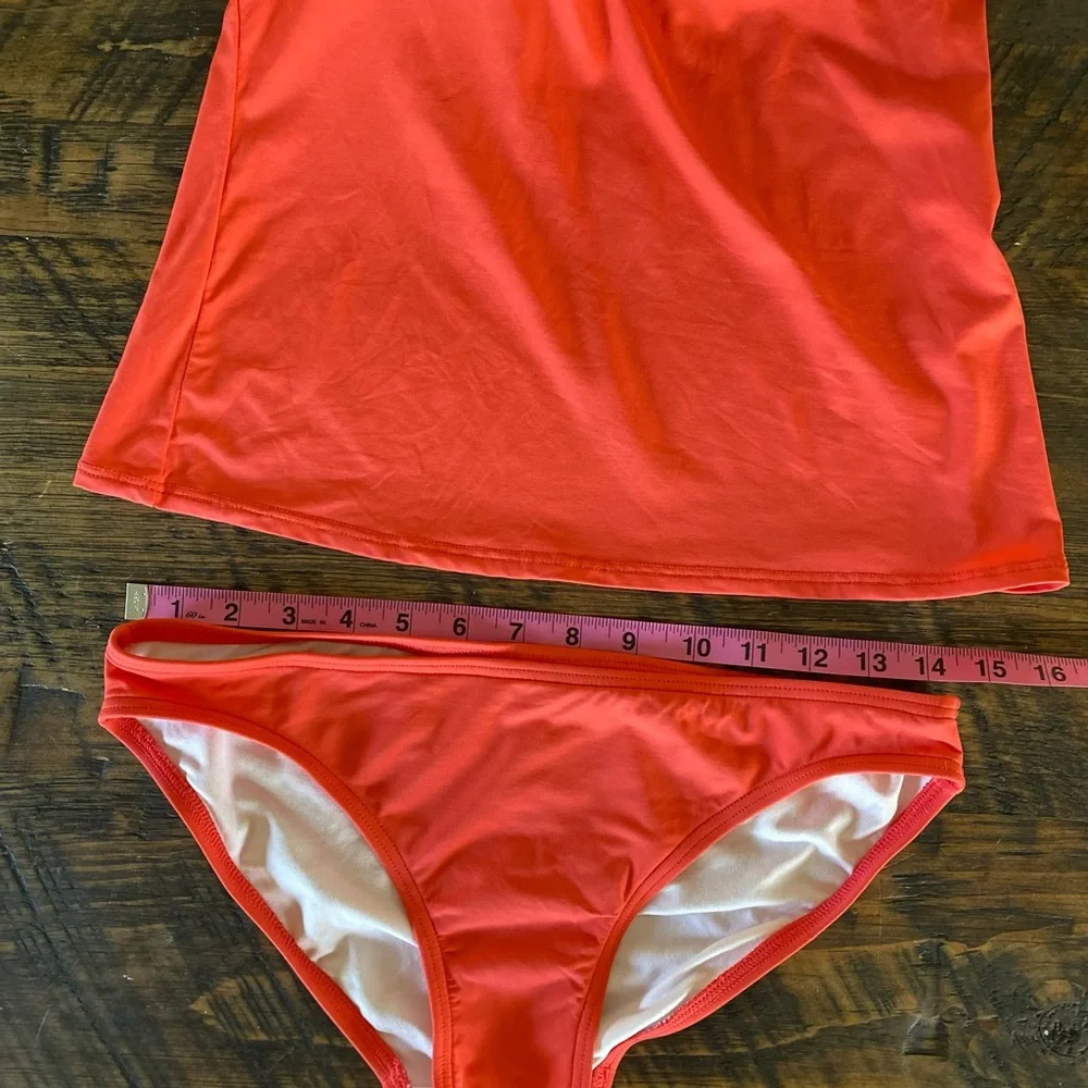 Michael Kors MK Charm Logo Orange Halter Tankini Swimsuit 2pc Set - Picture 3 of 13